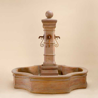 Avignon Monaco Pond Fountain against brown background.