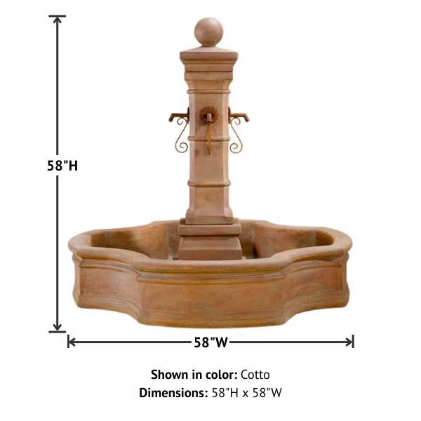 Avignon Monaco Pond Fountain product details.