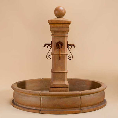 Avignon Pond Fountain against brown background.