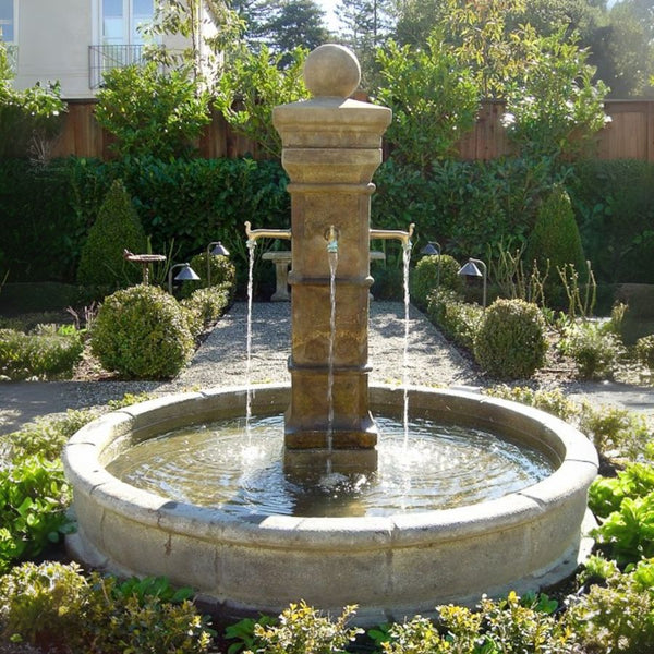 Avignon Pond Fountain in action in the backyard.