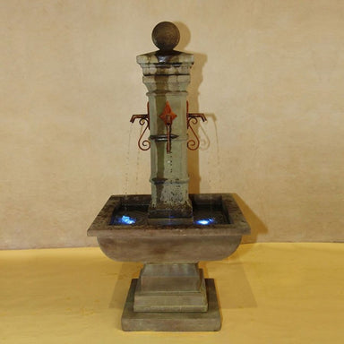 Avignon Solange Fountain against brown background.