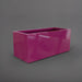Badalona Rectangle Fiberglass Planter in gloss eggplant against gray background.