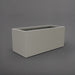 Badalona Rectangle Fiberglass Planter in matte cement grey against gray background.