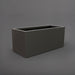 Badalona Rectangle Fiberglass Planter in matte gunmetal against gray background.