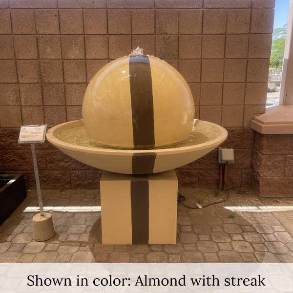 Ball and Wok with Pedestal Fountain in almond with streak.