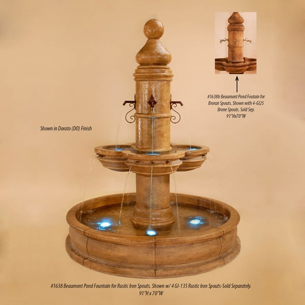 Beaumont Pond Fountain with spout images.