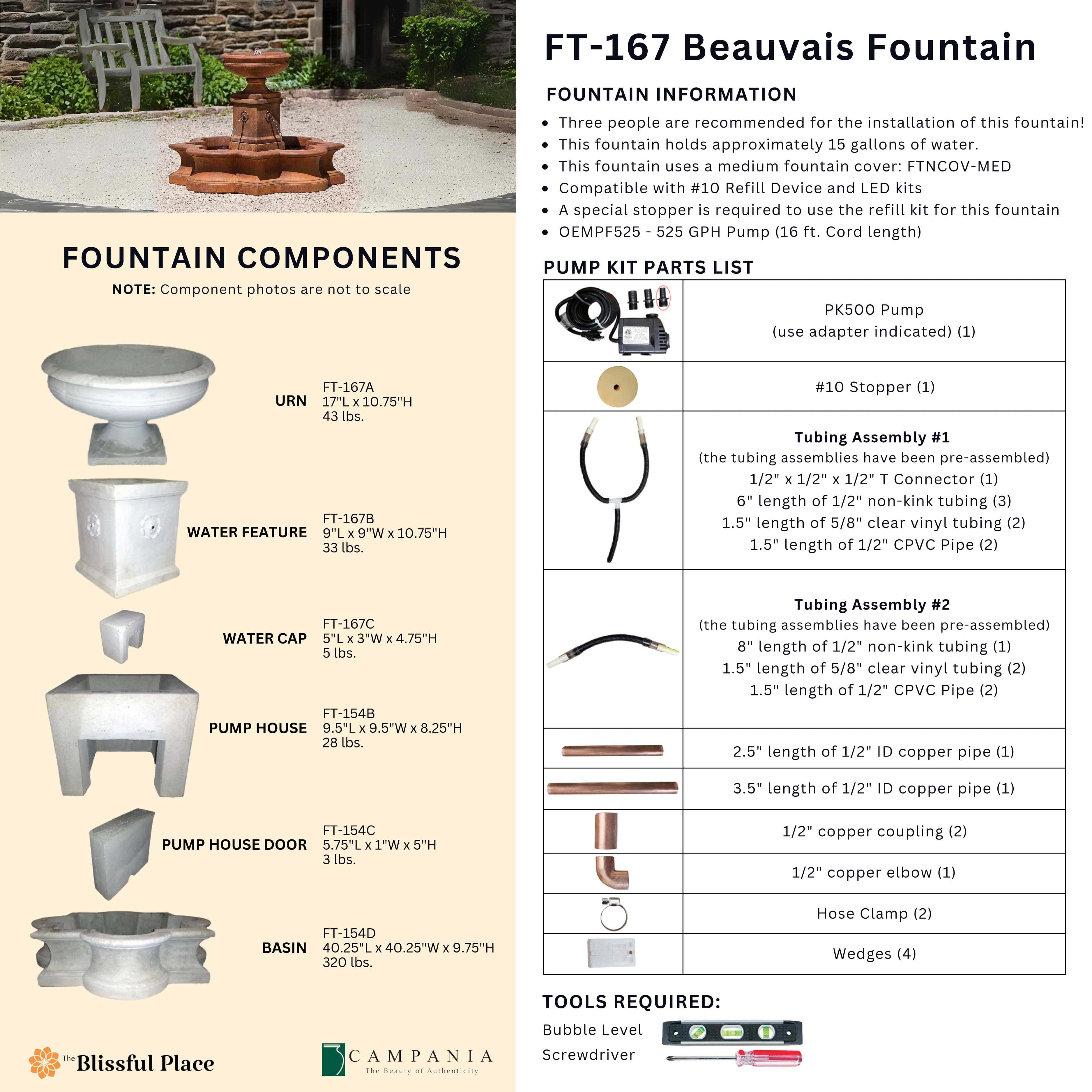 Beauvais Fountain Campania [Your Dream Yard Awaits]  The Blissful Place