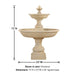 Belair Two Tier Fountain against white background with product details.