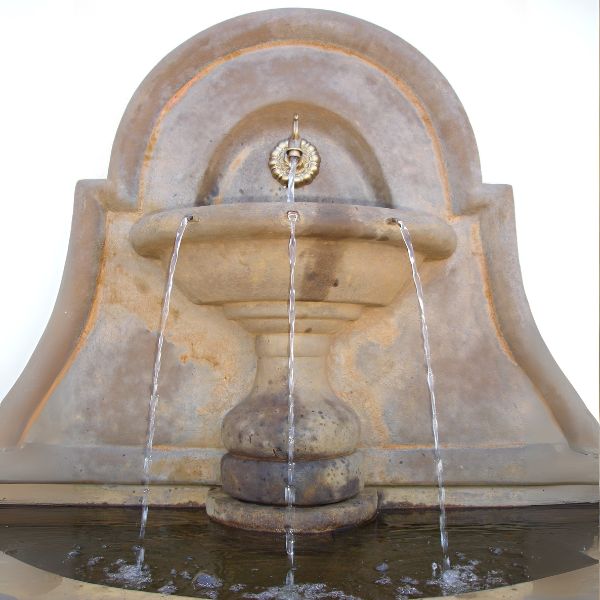 Belair Wall Fountain for spout in action upclose.