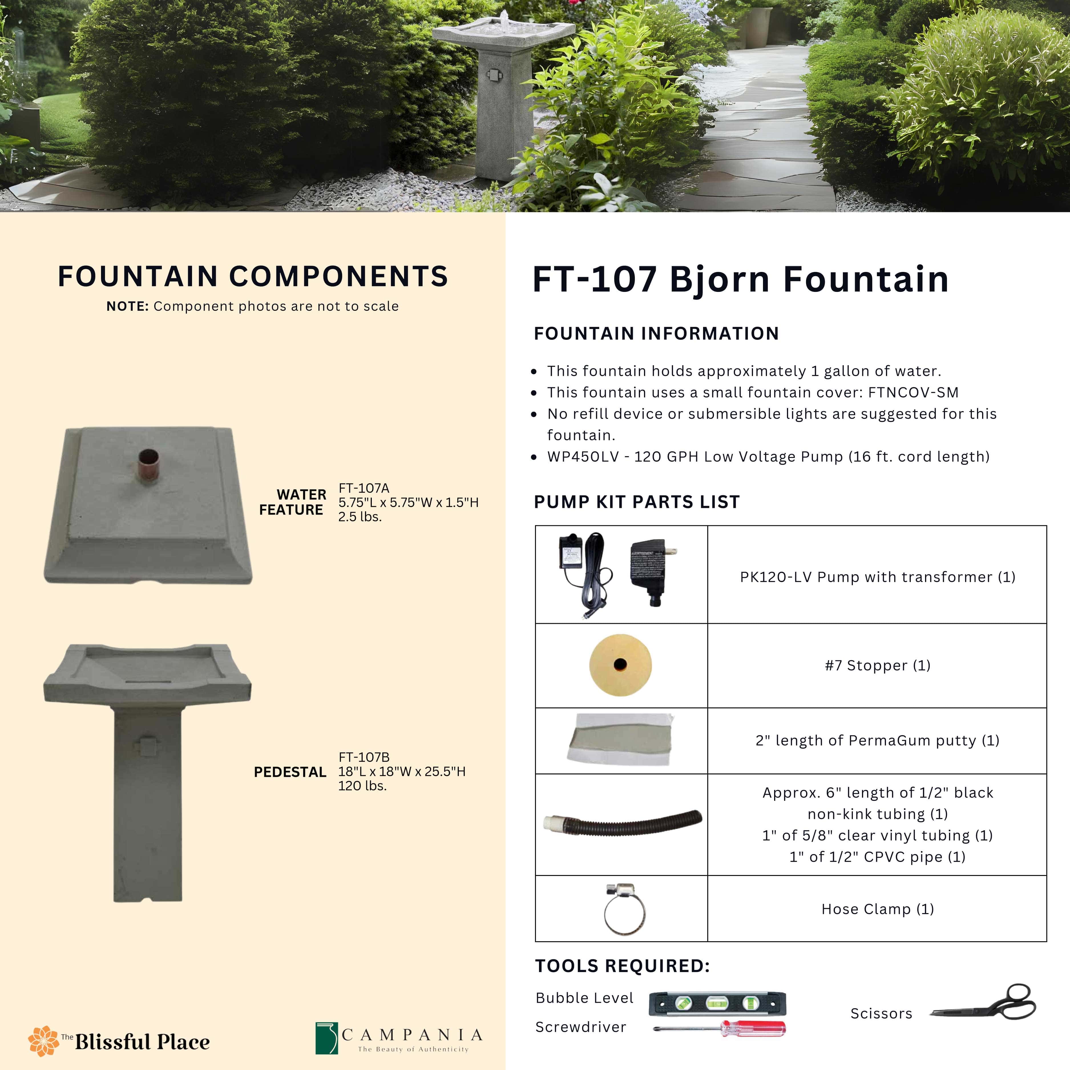 Bjorn Pedestal Fountain by Campania [Your Backyard Made Better
