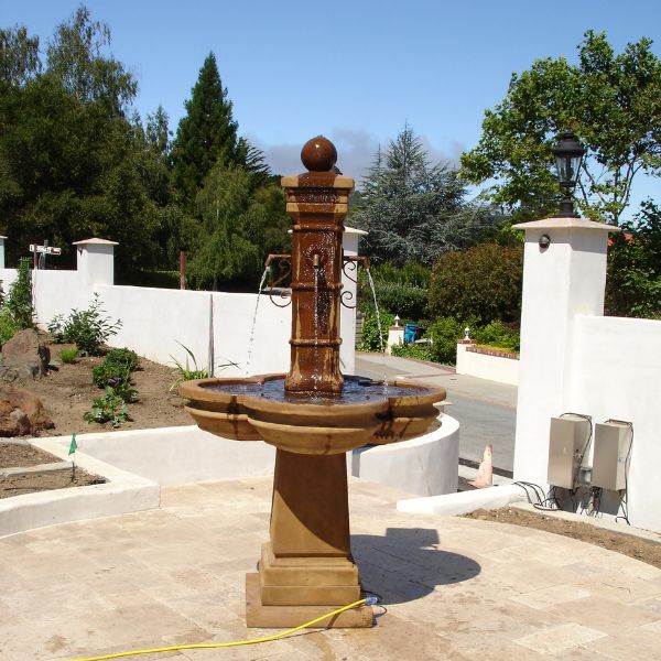 Bourdoux Fountain in action near the gate.
