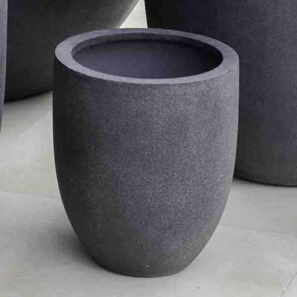 Bradford Planter, Extra Small - Charcoal Premium Lite - S/1 on concrete in the backyard