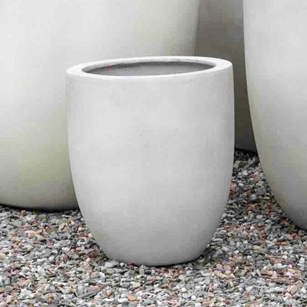 Bradford Planter, Extra Small - Ivory Lite - S/1 on concrete in the backyard