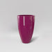 Brannan Tapered Round Fiberglass Planter in gloss eggplant against gray background.