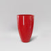 Brannan Tapered Round Fiberglass Planter in gloss red against gray background.