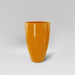 Brannan Tapered Round Fiberglass Planter in gloss tangerine against gray background.