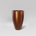 Brannan Tapered Round Fiberglass Planter in metallic bronze against gray background.