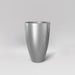 Brannan Tapered Round Fiberglass Planter in metallic silver against gray background.