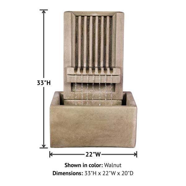 Brentwood Channel Patio Fountain, Short with product details.