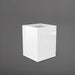 Brisane Tall Corner Fiberglass Planter in gloss bright white against gray background.