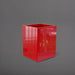 Brisane Tall Corner Fiberglass Planter in gloss red against gray background.