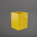 Brisane Tall Corner Fiberglass Planter in gloss saffron against gray background.