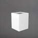 Brisane Tall Corner Fiberglass Planter in matte bright white against gray background.
