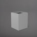 Brisane Tall Corner Fiberglass Planter in matte cement grey against gray background.