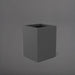 Brisane Tall Corner Fiberglass Planter in matte gunmetal against gray background.