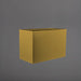 Brisbane Wide Rectangle Fiberglass Planter in gloss metallic gold against gray background.