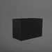 Brisbane Wide Rectangle Fiberglass Planter in matte black against gray background.