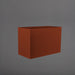 Brisbane Wide Rectangle Fiberglass Planter in matte terra cotta against gray background.