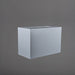 Brisbane Wide Rectangle Fiberglass Planter in metallic silver against gray background.