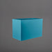 Brisbane Wide Rectangle Fiberglass Planter in satin seafoam green against gray background.