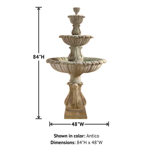 Calanthia Three Tier Fountain with product details.