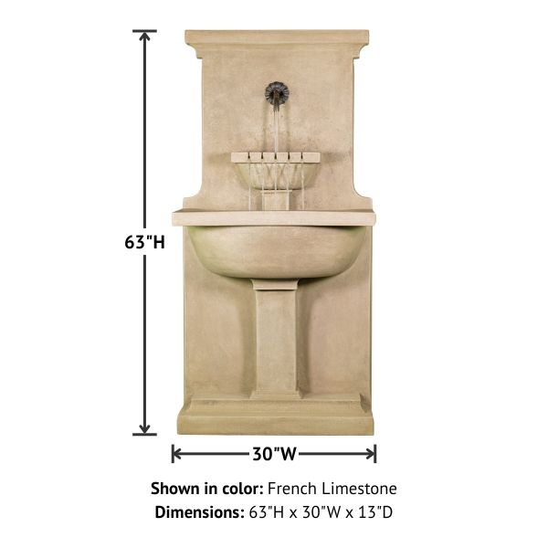 Calistoga Wall Fountain with product details.