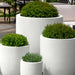 Campania International Bradford Planter in chalk lite filled with plants.