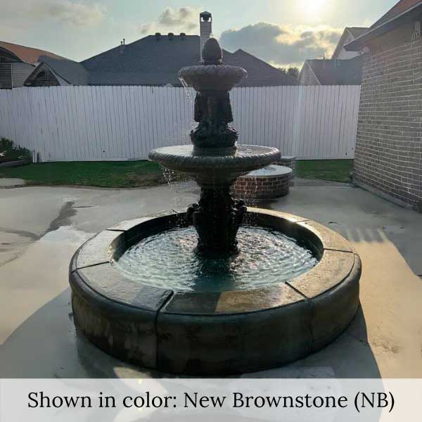 Cavalli Fountain 2T with Fiore Pond gray in  new brownstone color in action.