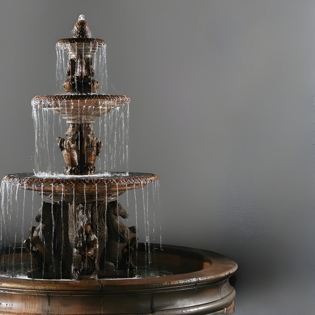 Cavalli Fountain with 12 Foot Bracci Basin — The Blissful Place