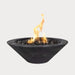 Cazo Wood Grain Fire Bowl, Ebony agaisnt gray background