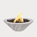 Cazo Wood Grain Fire Bowl, Ivory agaisnt gray background