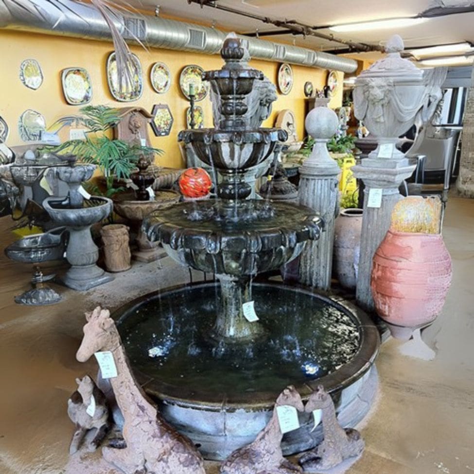 Chateau Pond Fountain in action surrounded with different fountains.