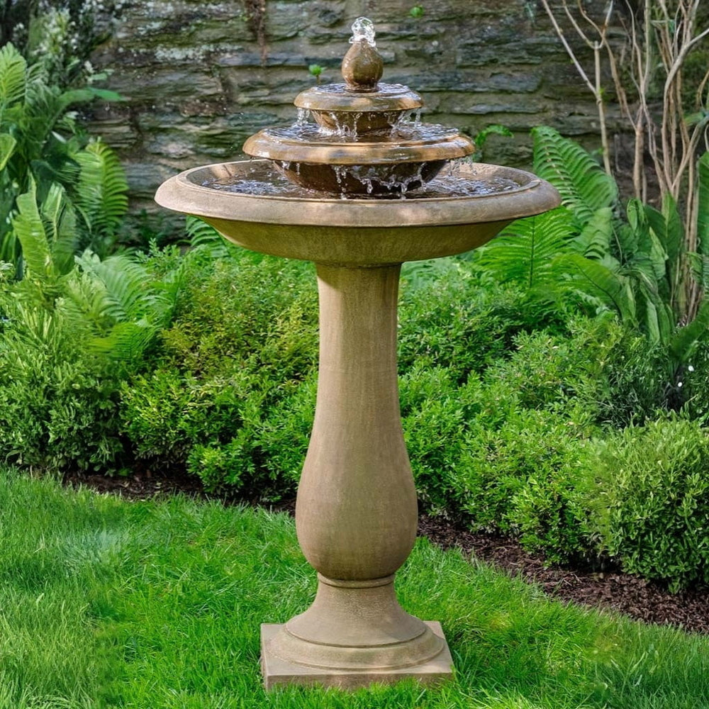 Cladridge Fountain on grass in the backyard