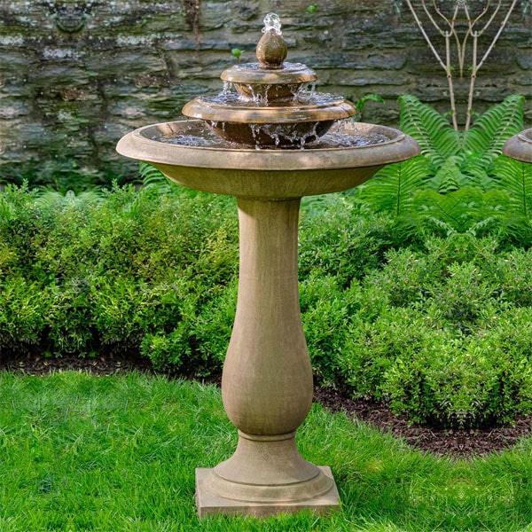 Cladridge Fountain on grass in the backyard