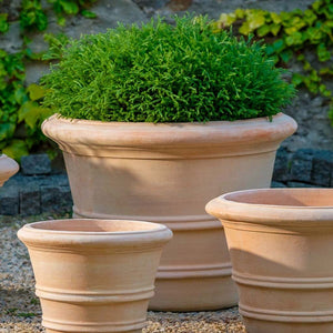 Classic Double Rolled Rim 20.5" - Terra Cotta - S/2 on gravel filled with plants