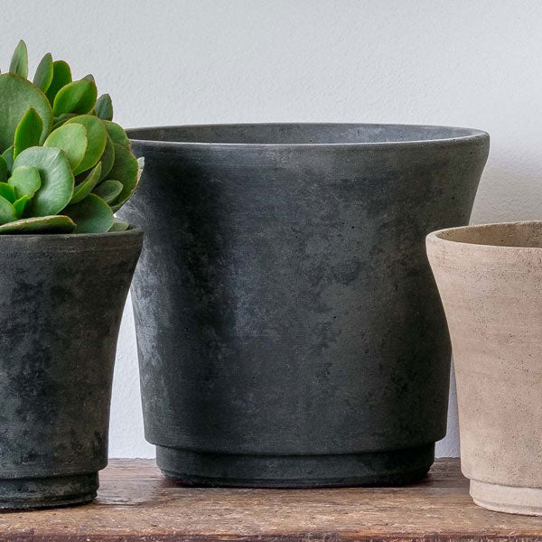 Cloche Planter, Small in charcoal against white backdrop