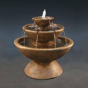 Color   Bowl with Lips Fountain 3 Tier running against gray background