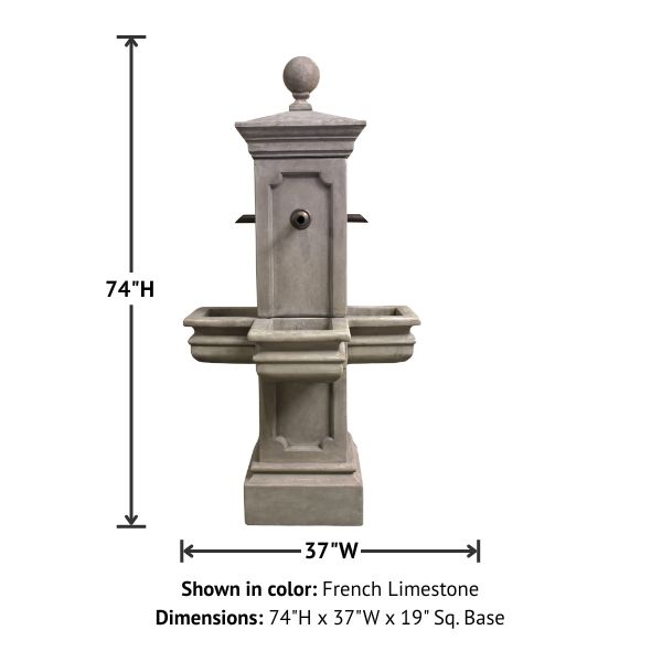 Columnaris Courtyard Fountain with product details.