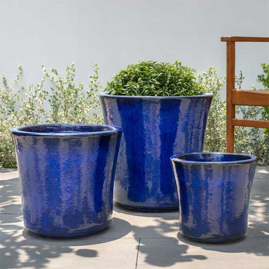cobalt blue pots for plants Campania Concord Planter, Set of 3 - 7003-0103
