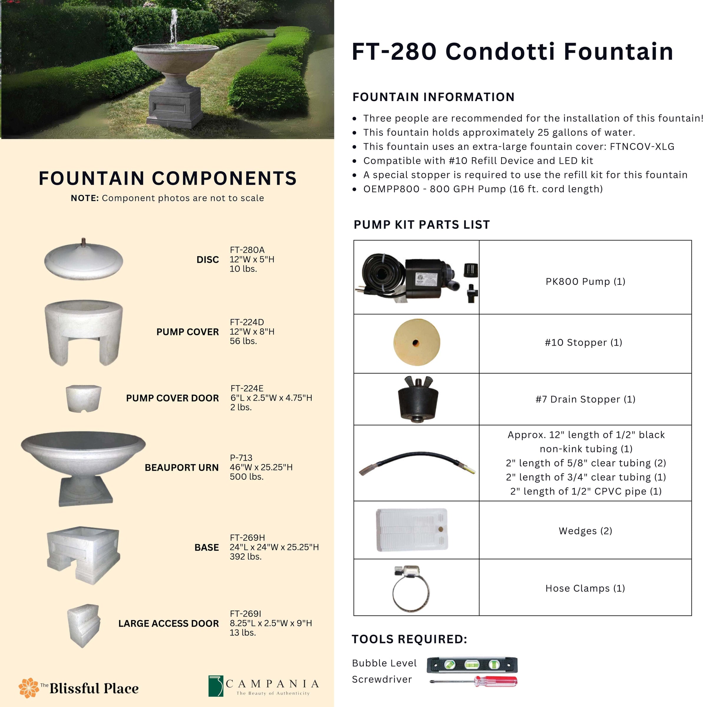 Condotti Fountain by Campania International【Backyard Goals】 — The ...